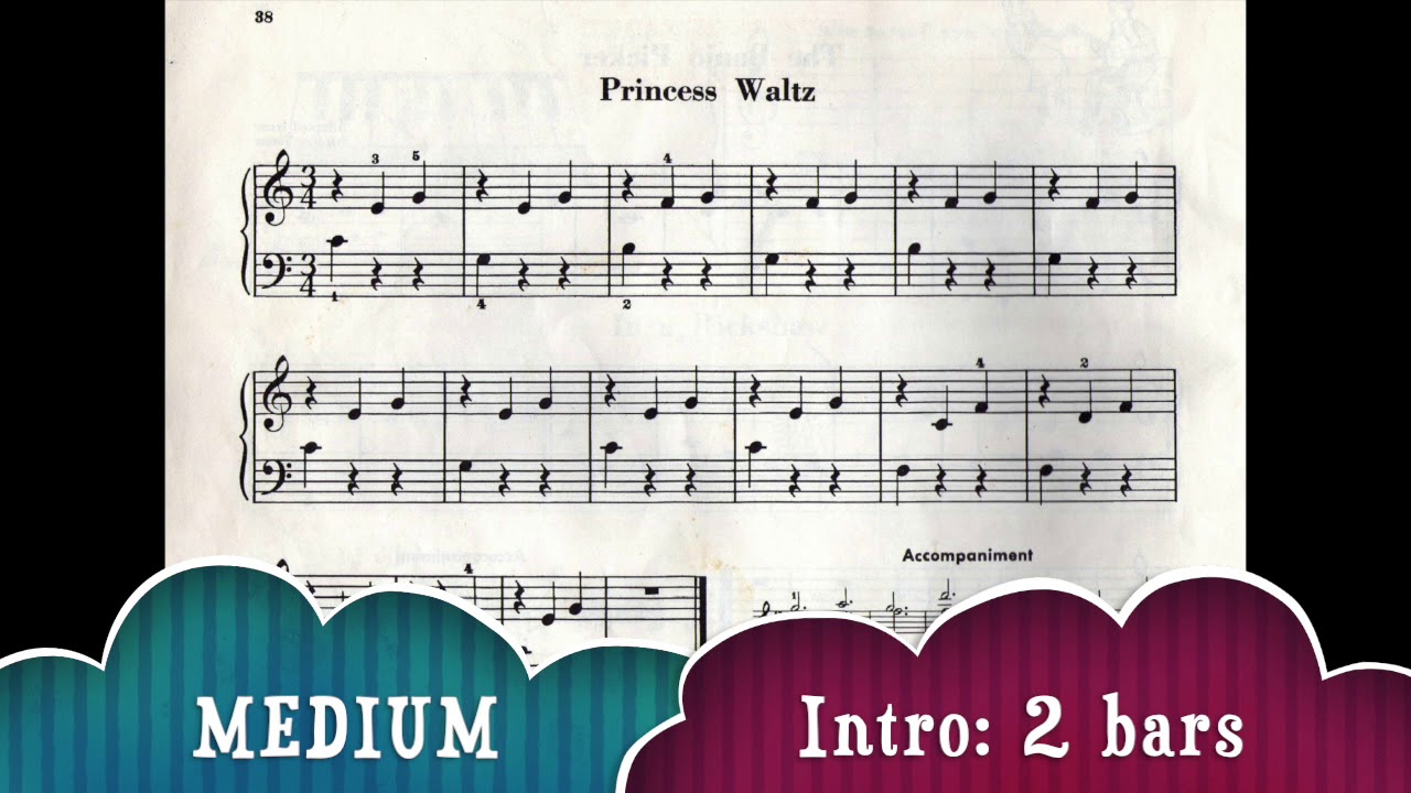 Princess Waltz - John Thompson Easiest Piano Course Part 1 [Play-Along Accompaniment]