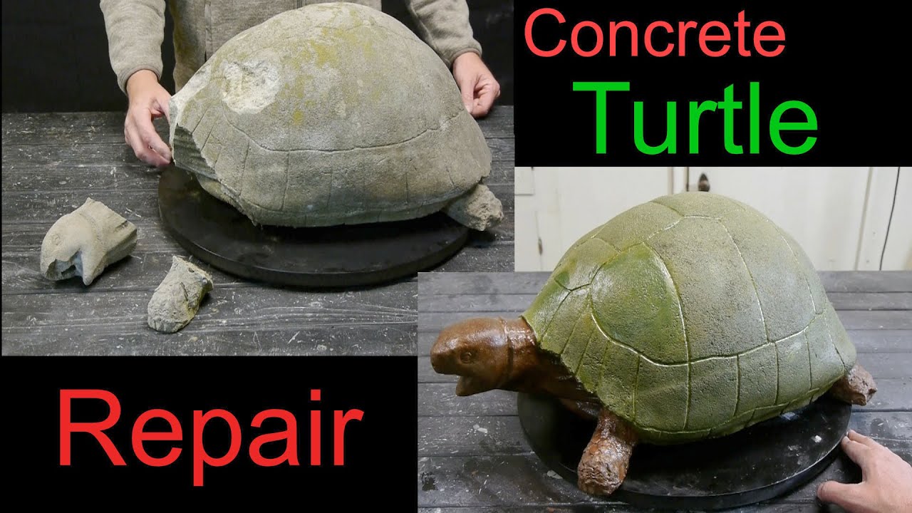 Concrete Turtle Garden Statue Repair - DIY - SculptCrete