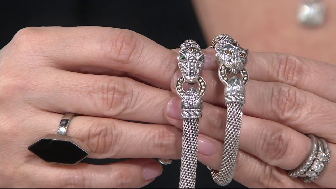 JAI Sterling Silver & 14K Figural Mesh Bracelet on QVC