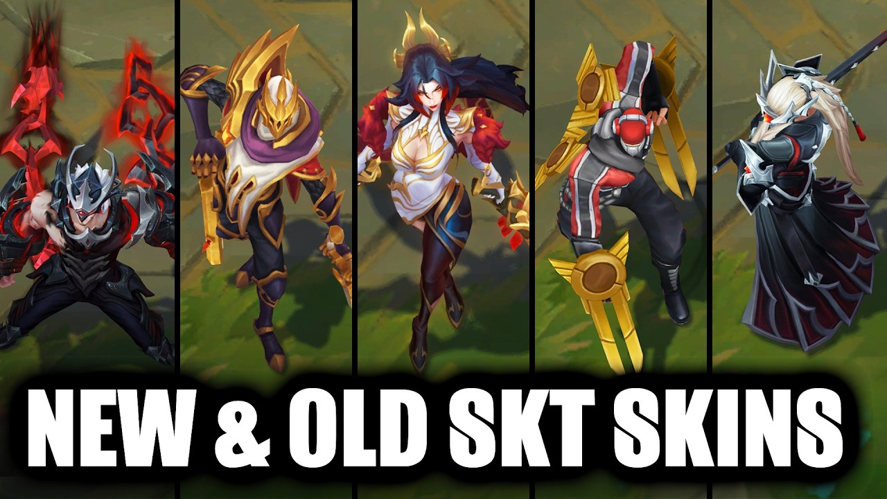 All New and Old T1 Worlds Champions Skins Spotlight 2026 (League of Legends)