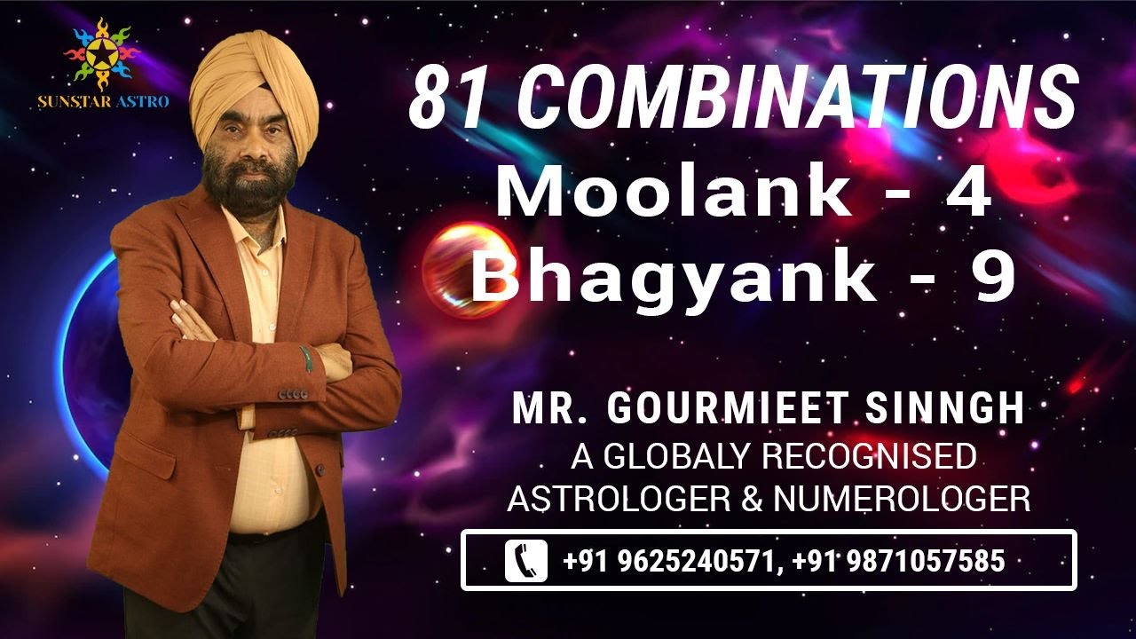 Moolank 4 Bhagyank 9 | 81 Combinations in Numerology | Sunstar Astro