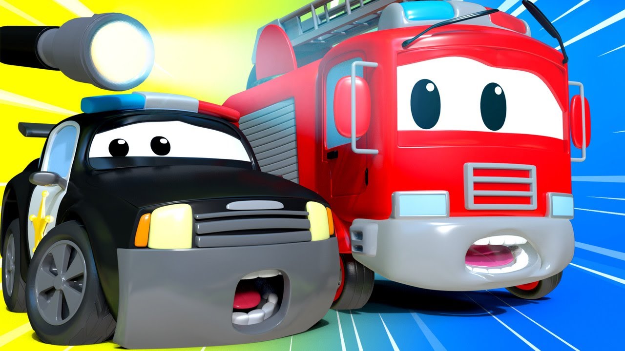 Auto patrouille Nederlands 🚓  Het spookhuis  🚒 Autostad 🚓 politieauto cartoon & brandweer cartoon