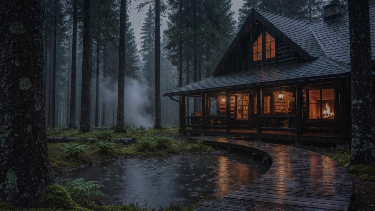 Rain-Washed Forest Cabin 🌧 | Soothing Rain Atmosphere to Calm Insomnia and Enjoy Deep Rain Rest
