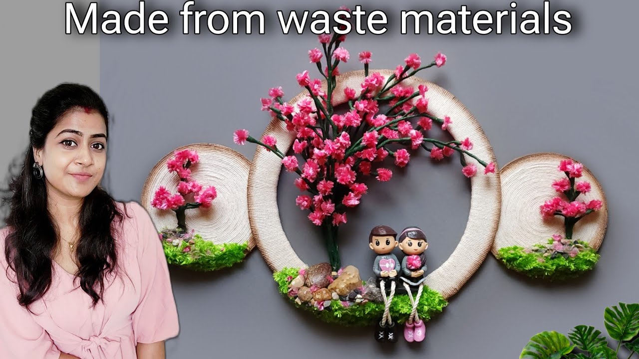 Spring Blooming🌸Tree of life from waste materials 😱| Wall hanging craft ideas  @Kalyaniscorner