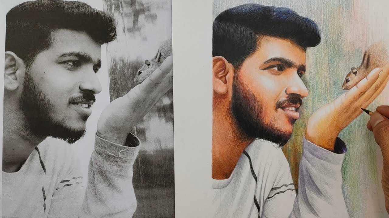 How to Draw Face using Color Pencils | Live Art Chennai