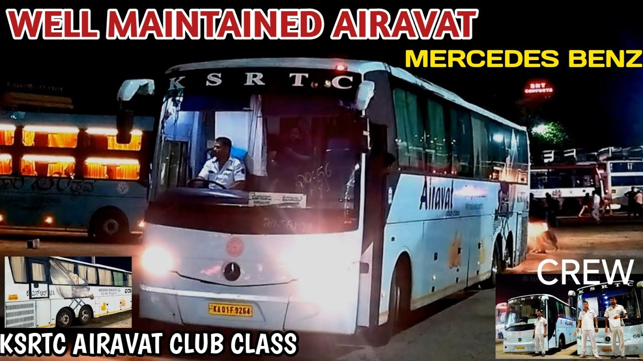 KSRTC Airavat Club Class I Mercedes Benz Bus Well Maintained Bus Departure, Kempegowda Bus Terminal 