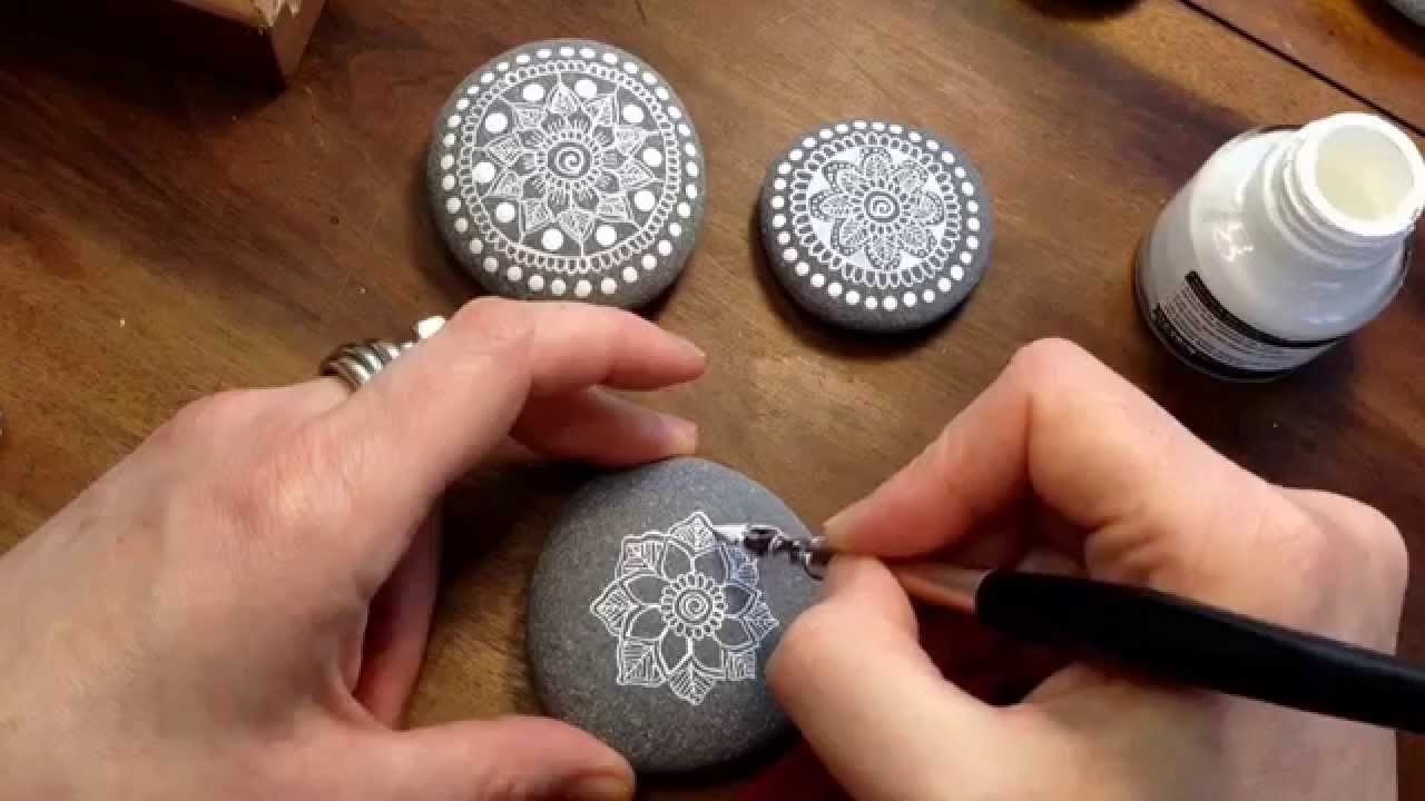 Mandala Painted Stone by MagaMerlina - Mandala Painted Pebble.