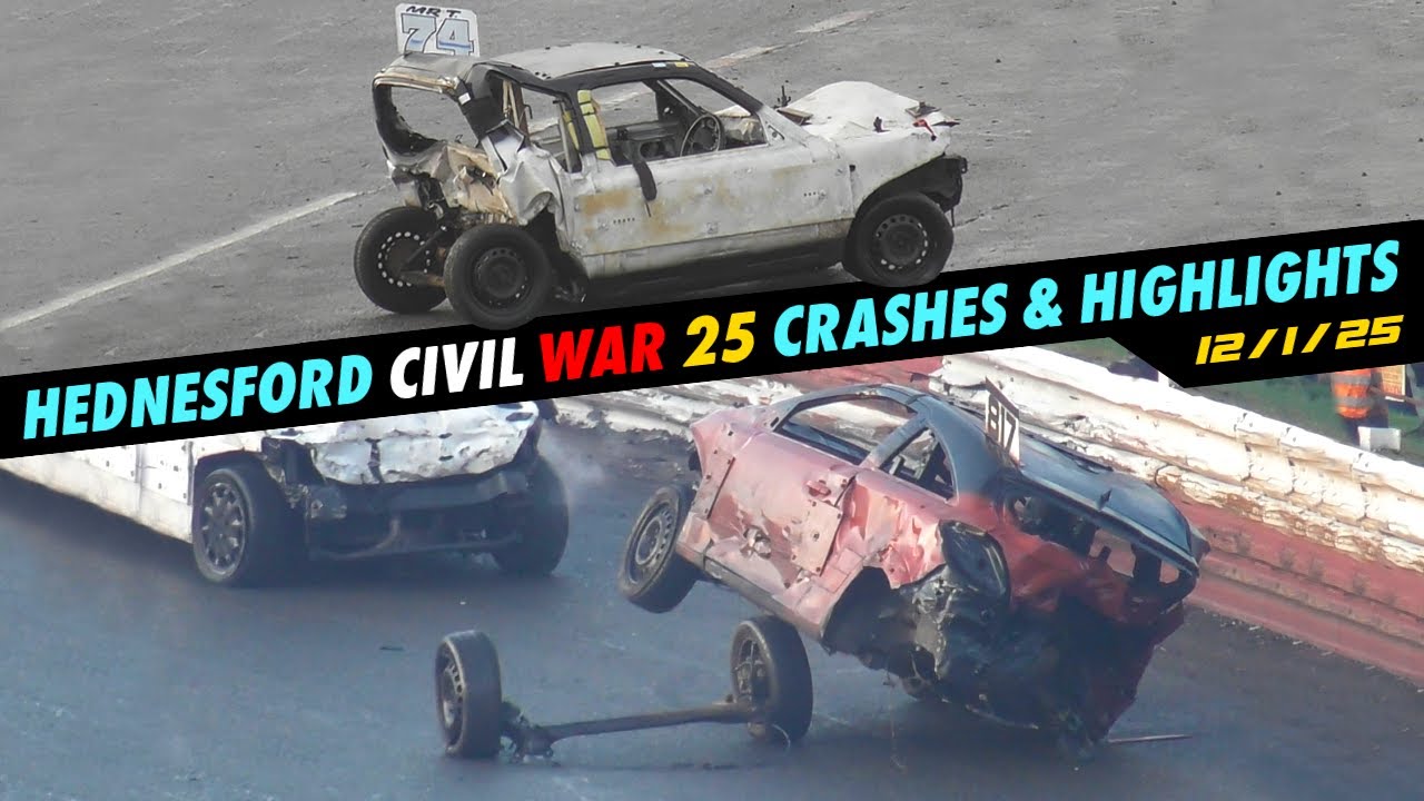 CIVIL WAR 25 Crashes/Highlights, Hednesford Hills Raceway, 12/1/25