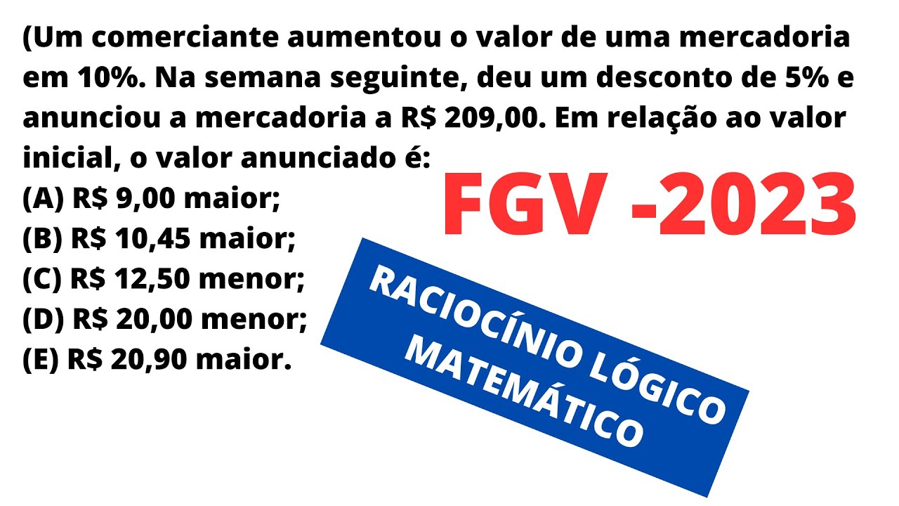 🔴FGV 2023 | Porcentagem |  DPE-RS  | QUESTÃO 23