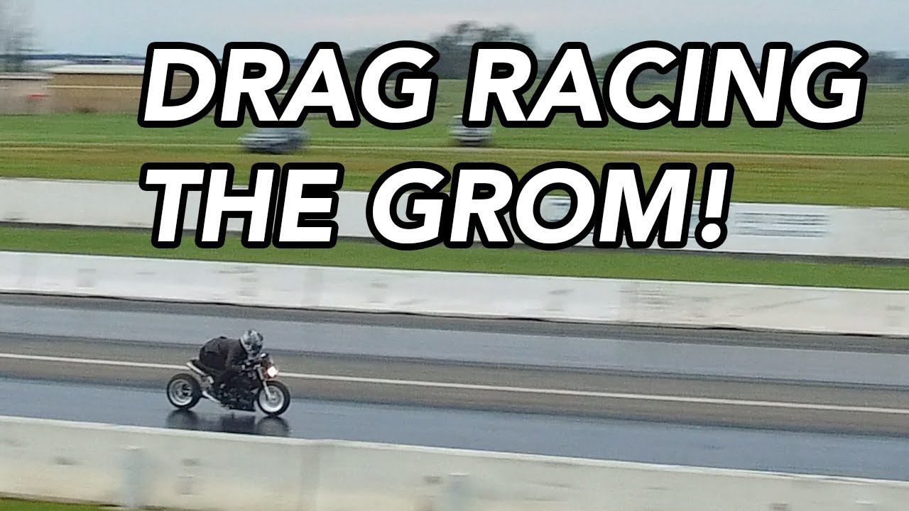 GROM DRAG RACING AT THE TRACK!