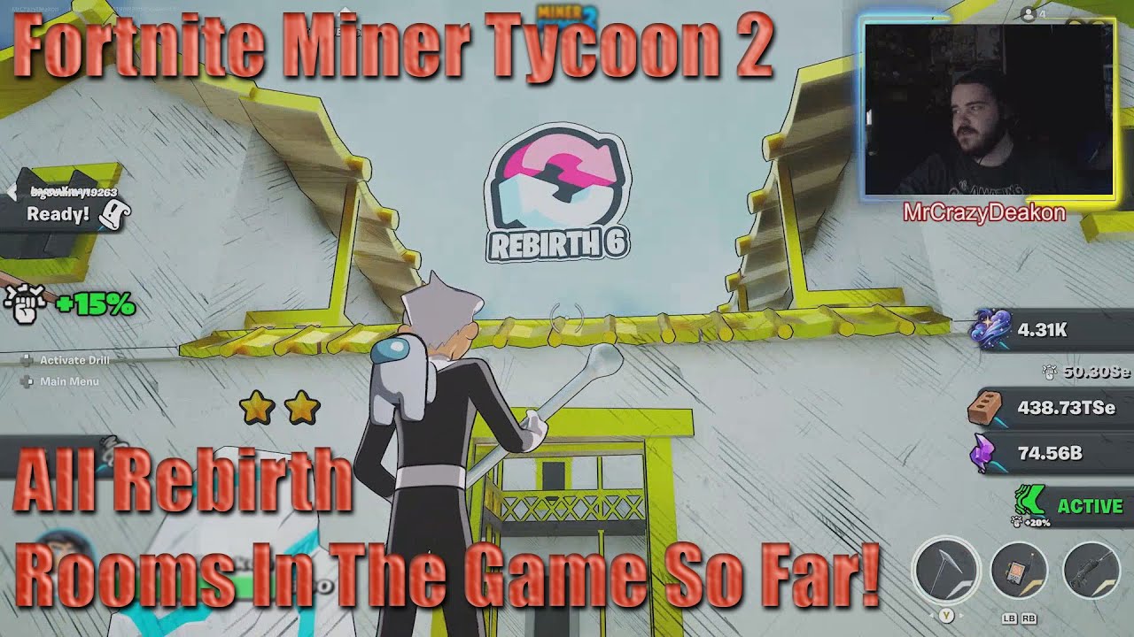Fortnite Miner Tycoon 2 All Rebirth Rooms In The Game So Far!