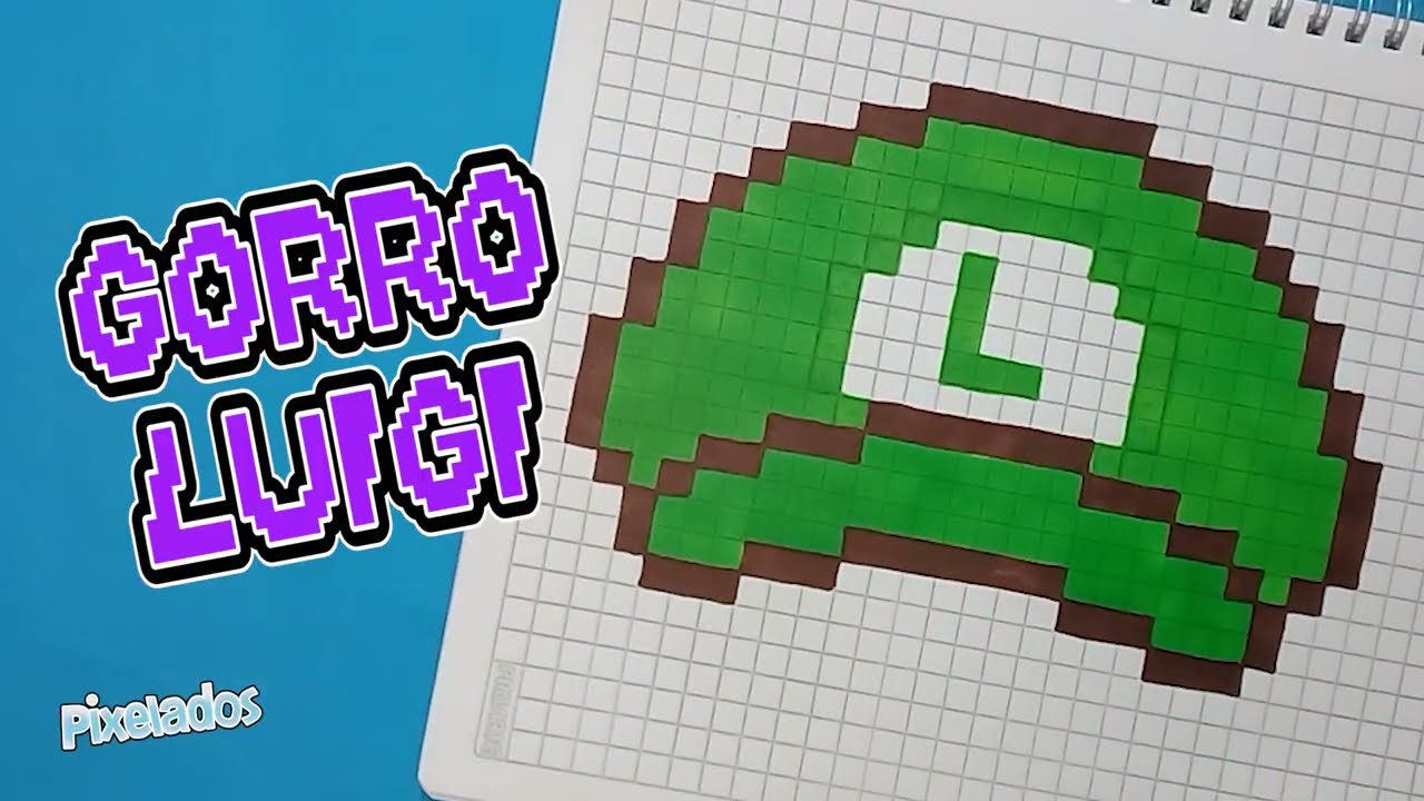COMO DIBUJAR EL GORRO DE LUIGI PIXEL ART - PIXELADOS