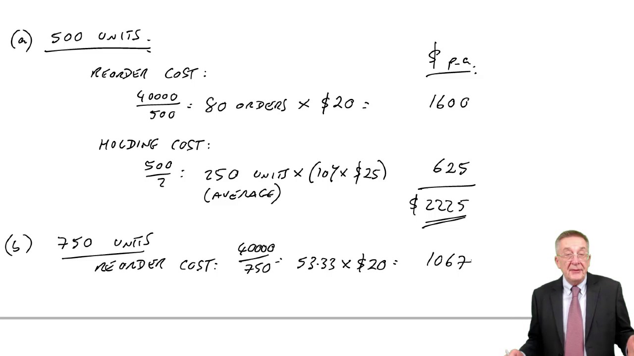 ACCA F2 Inventory Control (part a) The EOQ Formula