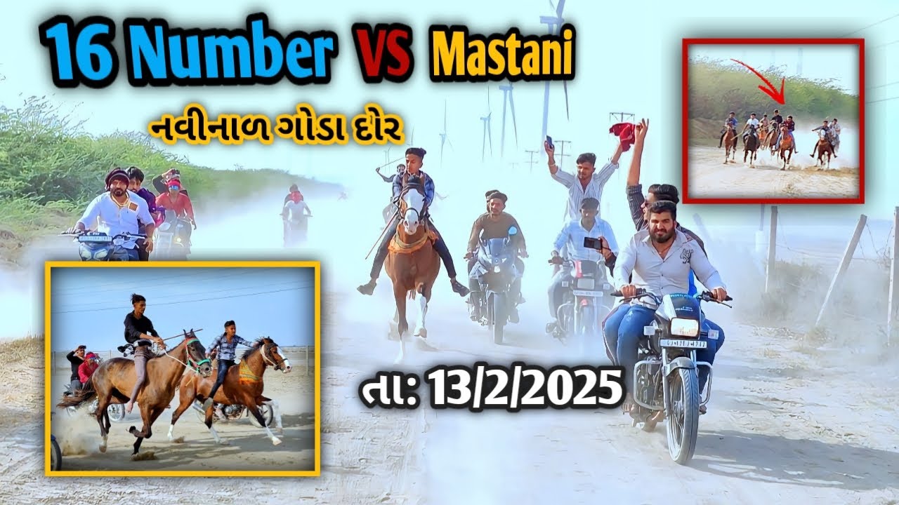 नवीनाल घोड़ा दौड़ || kutch horse race😱 16 number🆚 mastani #horselover #kutchhorserace