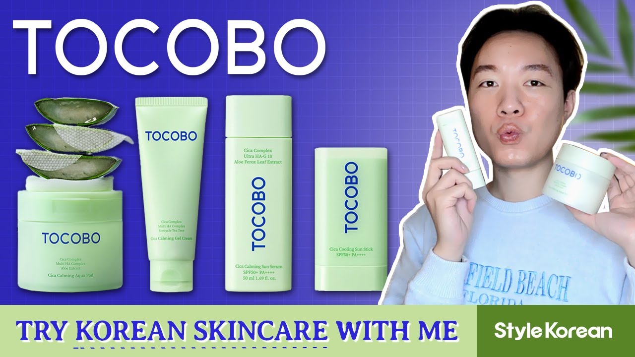 Calming Korean Skincare - TOCOBO Cica Sunscreen, Toner Pad, Moisturizer, Sun Stick (oily skin) 💦