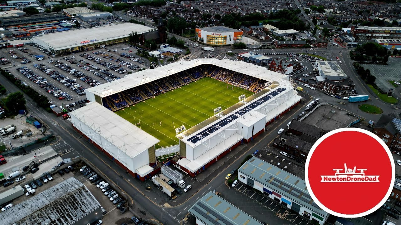 Drone Flight over Warrington featuring the Halliwell Jones Stadium #warringtonwolves #warrington