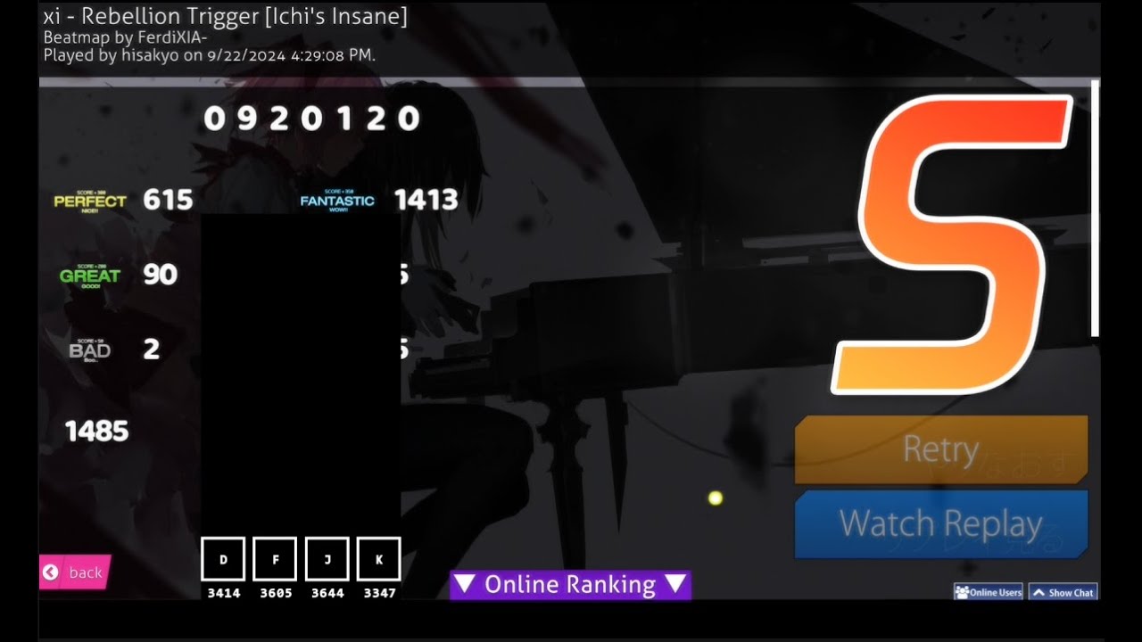 Osu Mania | Xi -  Rebellion Trigger [Ichi's Insane] | S
