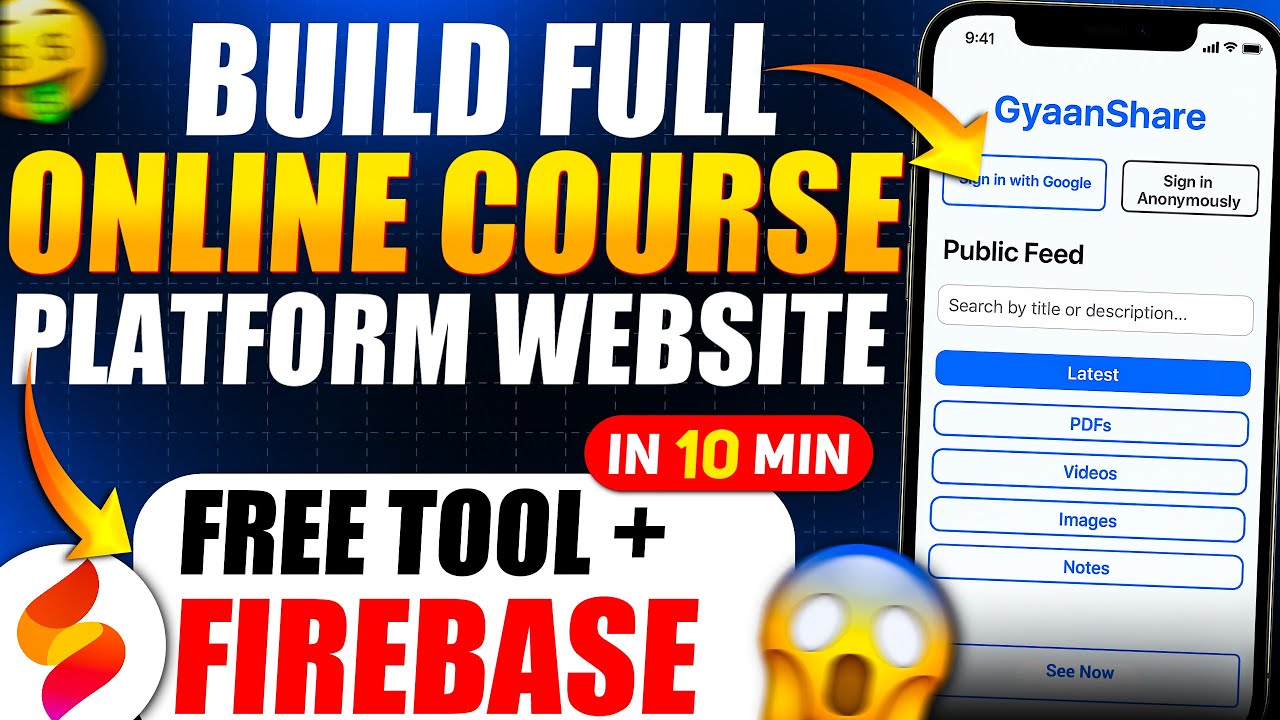 I Built a Full Online Course Website in 10 Minutes (Free Tools + Firebase)