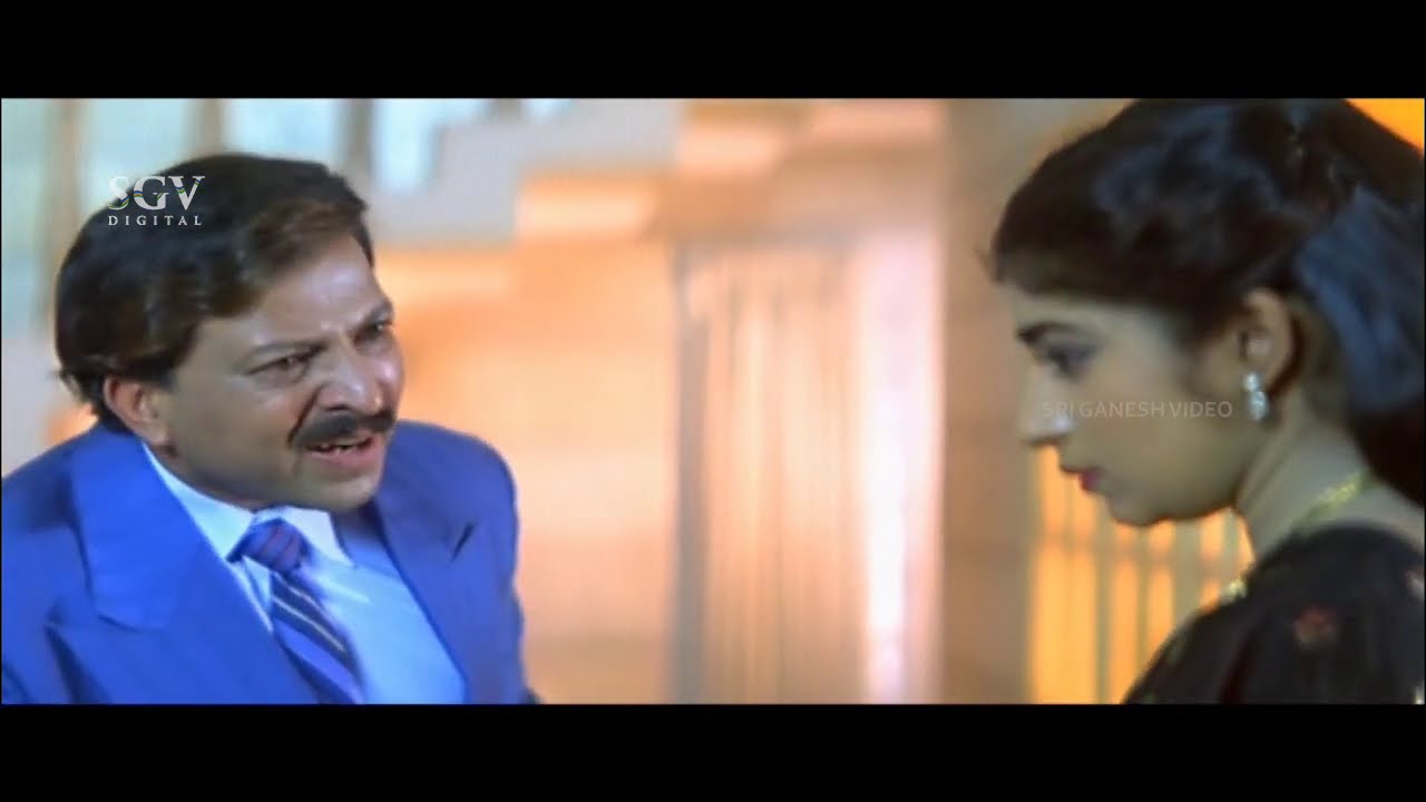 Dr.Vishnuvardhan Arguing With Wife For Sending Notice | Halunda Thavaru Kannada Movie Best Scene