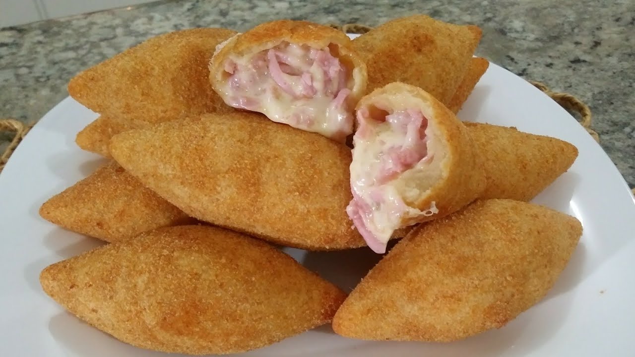 ENROLADINHO DE PRESUNTO E QUEIJO-MASSA BÁSICA PARA SALGADOS FRITOS