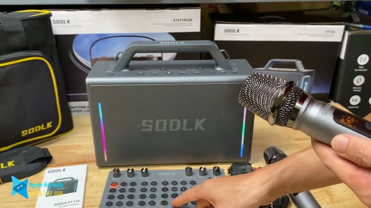 Loa Bluetooth Sodlk S1116 karaoke cực hay, echo reverb rất mượt, bluetooth 5.3, 200w siêu trầm