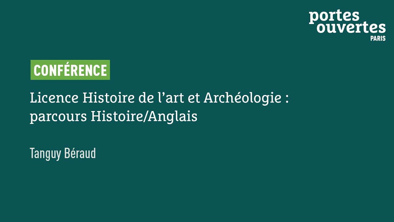 Licence Histoire de l'art et Archéologie – Parcours Histoire/Anglais