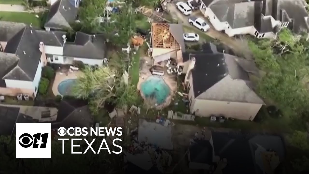 Massive funnel cloud slams Houston suburbs, leaving widespread damage