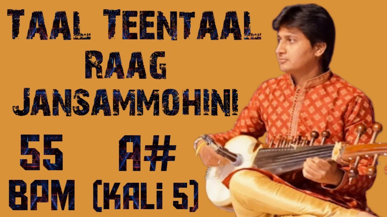 Teentaal Lehra, 55 BPM, Raag Jansammohini, Scale A#(Kali 5) #instrumental #lehra #teentaal #music