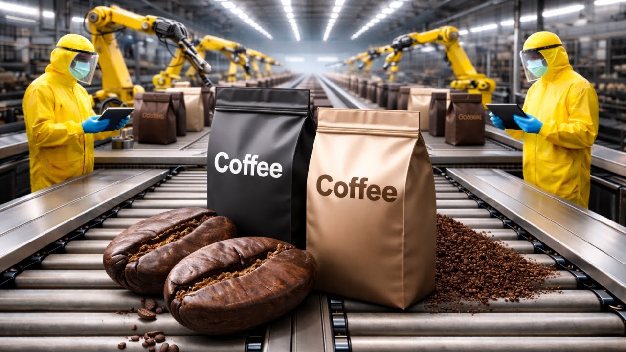 Inside a Modern Coffee Factory Full Production and Roasting Process