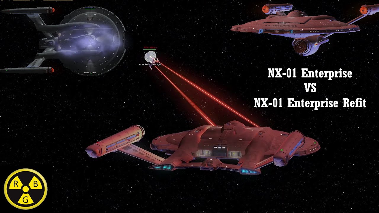 Star Trek Enterprise NX-01 VS NX Enterprise Refit | Star Ship Battle | Bridge Commander |