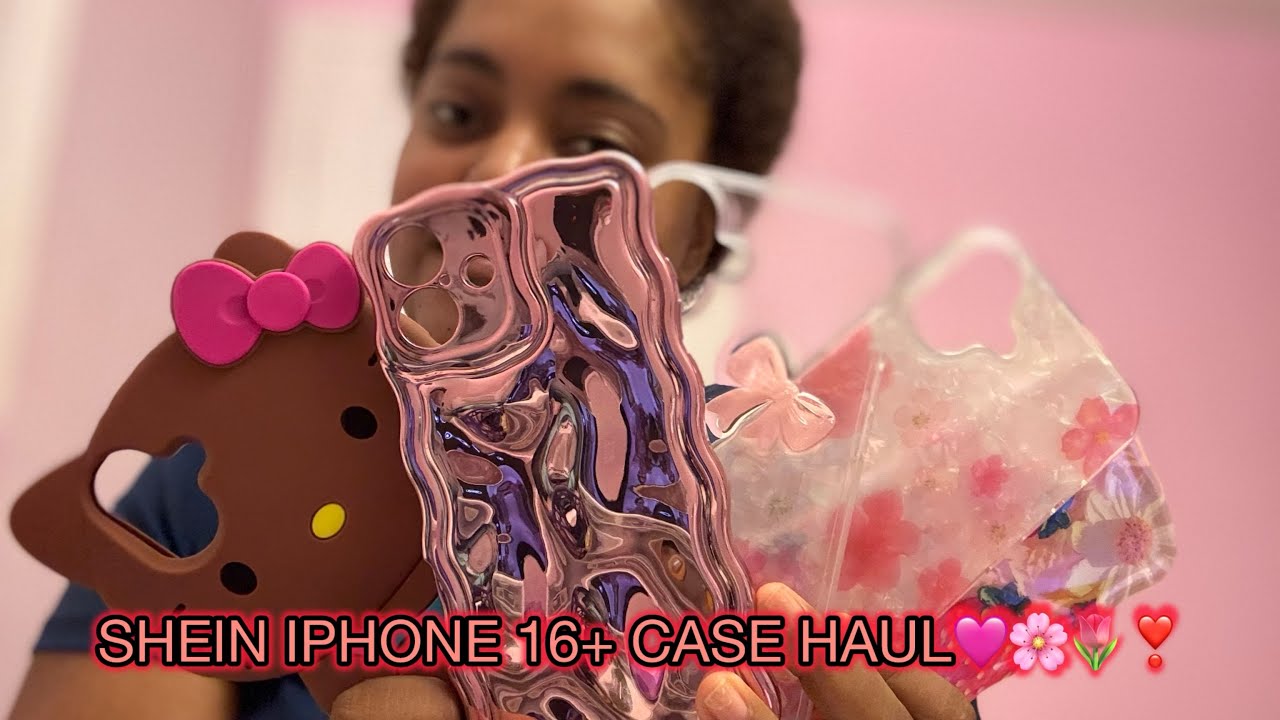 SHEIN PINK IPHONE 16 plus CASE HAUL| UNBOXING & REVIEW💕💖🌷🩷