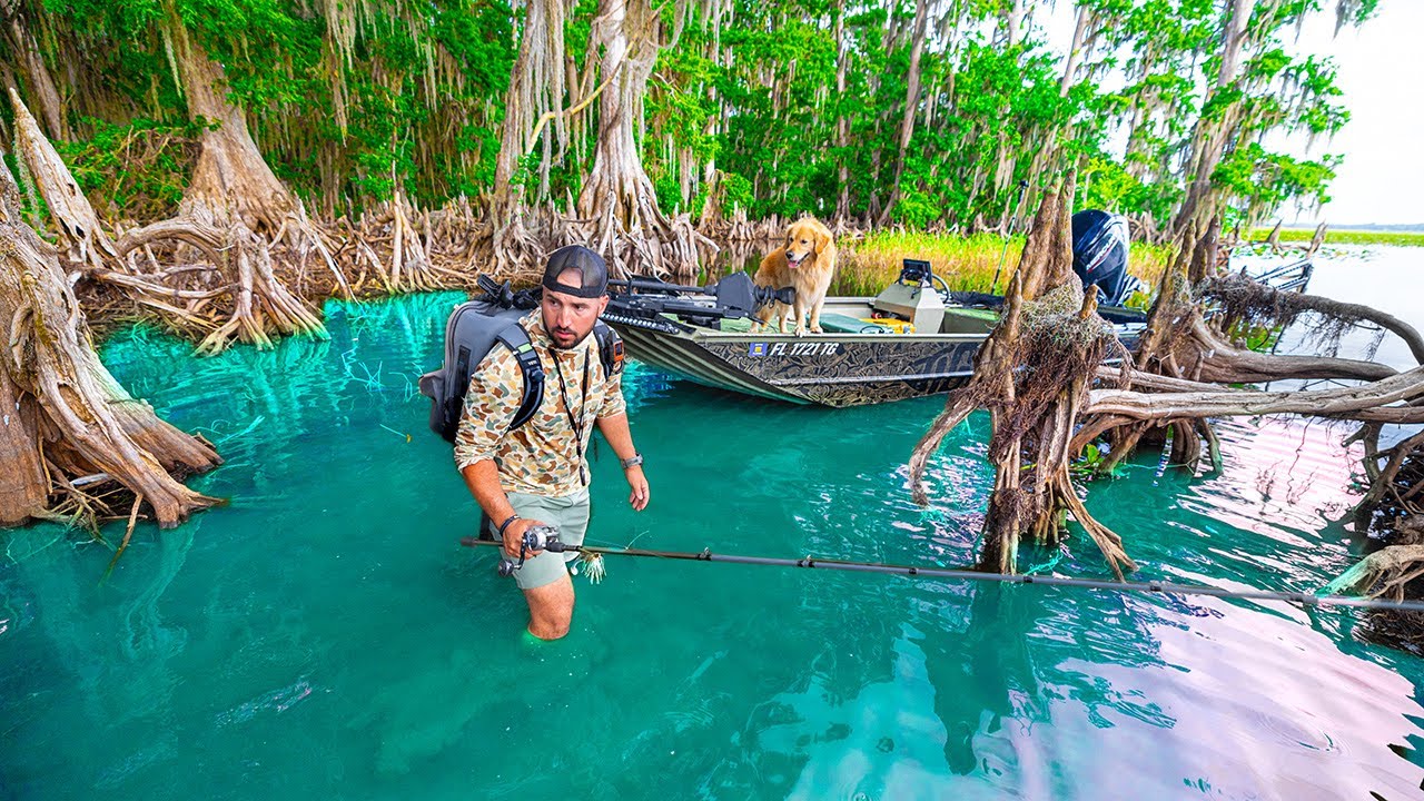 Exploring REMOTE LAGOON For GIANT FISH!! (ultra shallow) *high stakes*