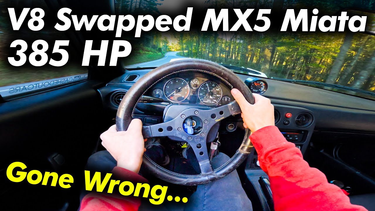 385 HP Mazda MX5 Miata V8 Swap POV Drive (Gone Wrong)