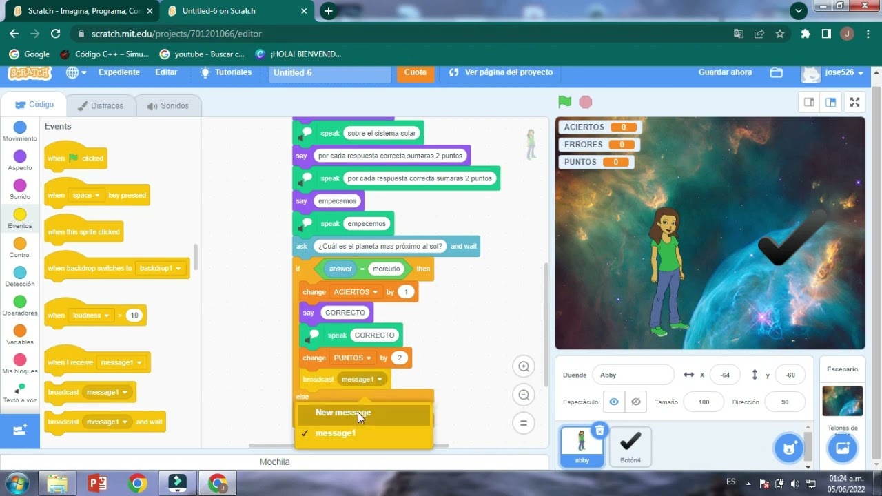 CREANDO CUESTIONARIOS EN SCRATCH