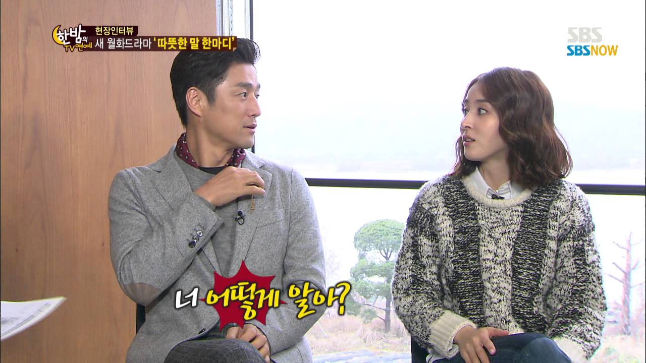 SBS [한밤의TV연예] - 따뜻한 말 한마디 현장인터뷰(지진희, 한혜진)