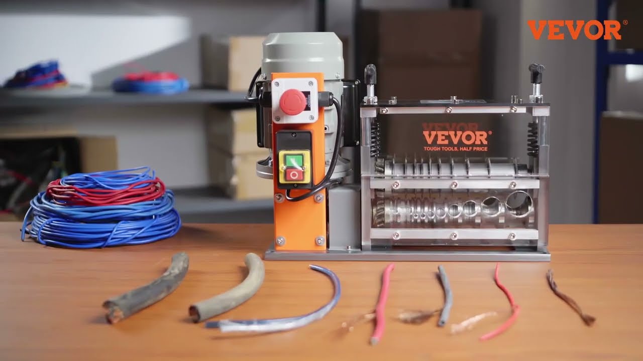 VEVOR Automatic Wire Stripping Machine: Strip Copper Fast with 1500W Motor & Double Blades!