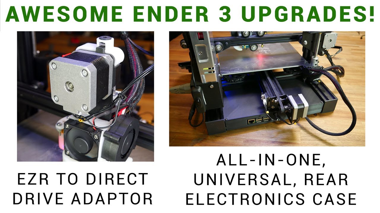 Ender 3 upgrades: EZR to direct drive adaptor and all in one rear mounted electronics case