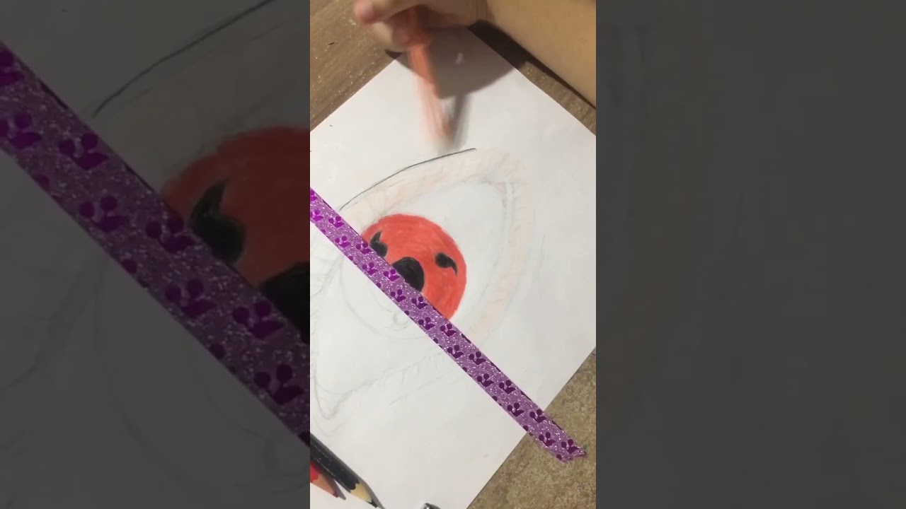 Eu VS minha IRM&Atilde; de 7 ANOS pintando sharingan realista | #drawing #1k #anime #naruto #desenhista #vs