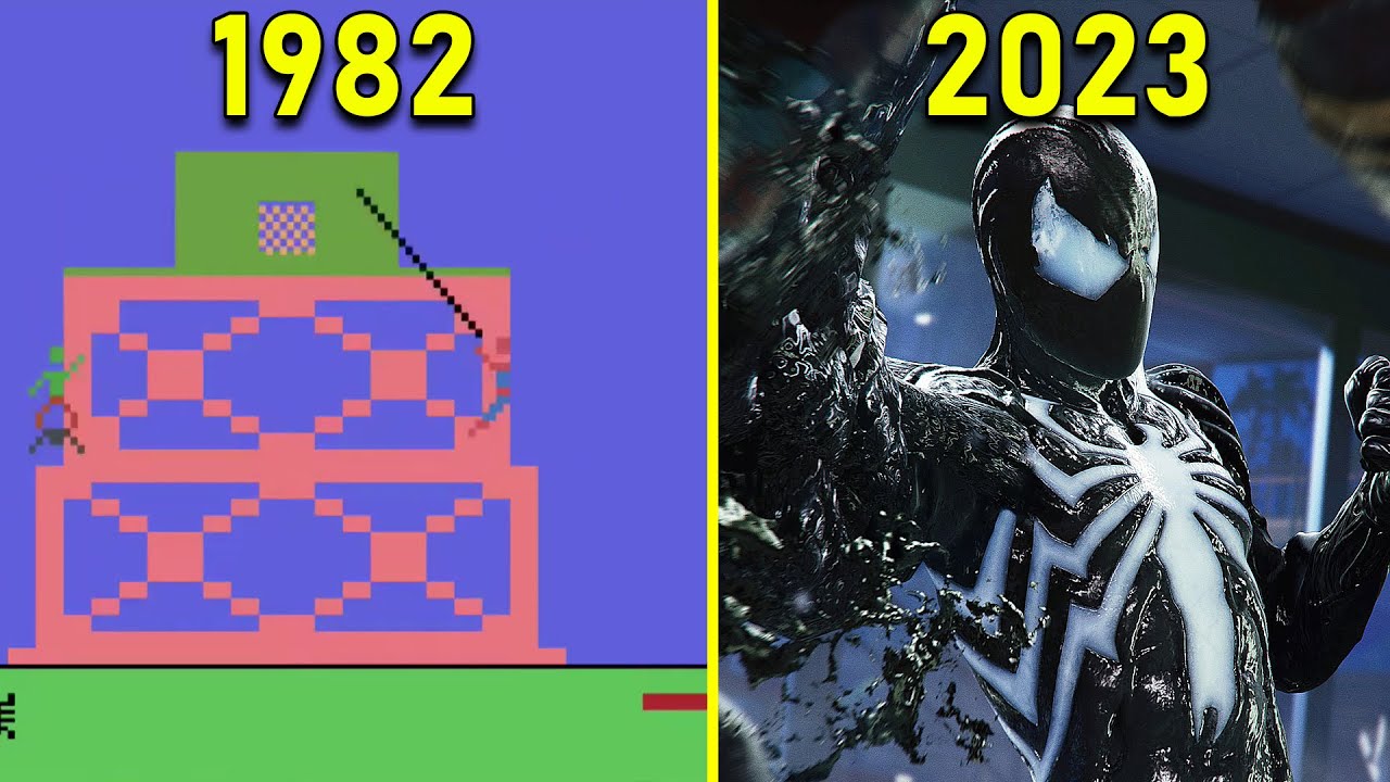 Evolution of SPIDER-MAN Games 1982 - 2023 | Spider-Man Atari 2600 to Marvel's Spider-Man 2 PS5