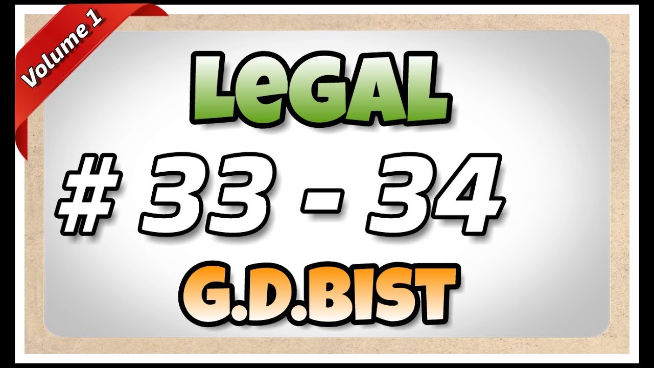 # 33 - 34 | 110 wpm | Legal | G.D.Bist | Volume 1
