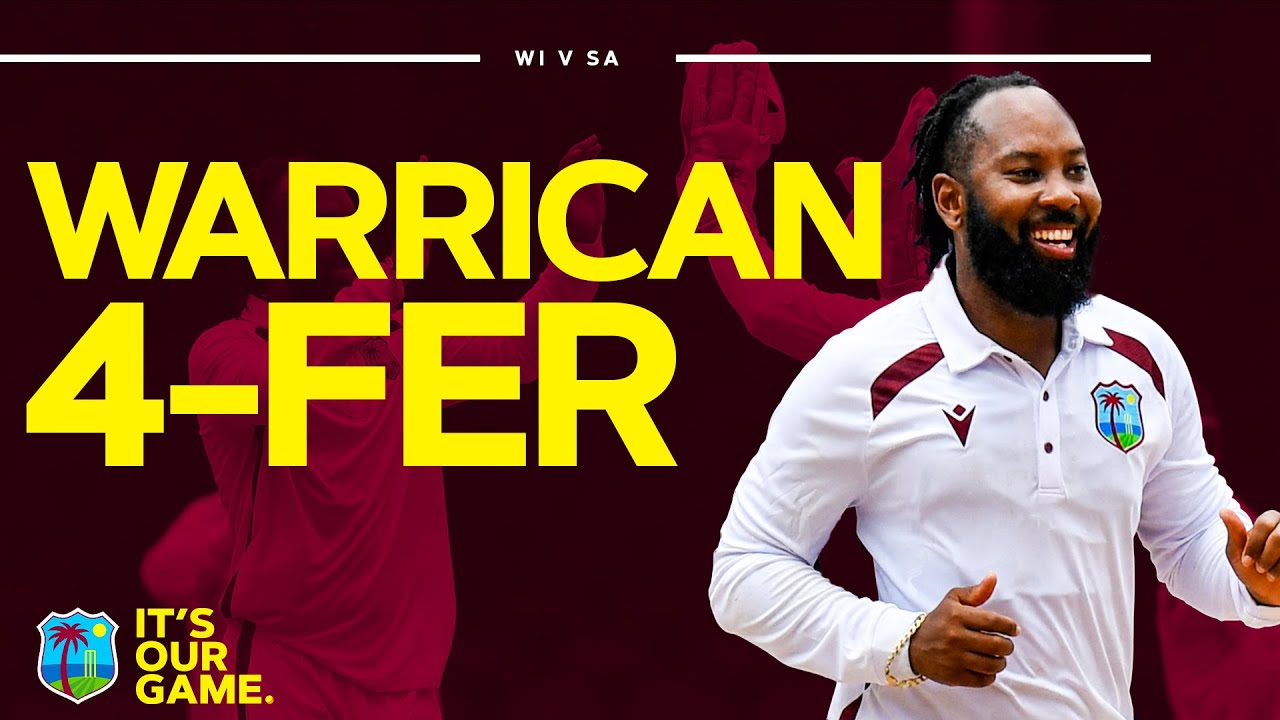 Finger Spin 🌪️ | Jomel Warrican Impresses With The Ball at Queens Park Oval | WI v South Africa