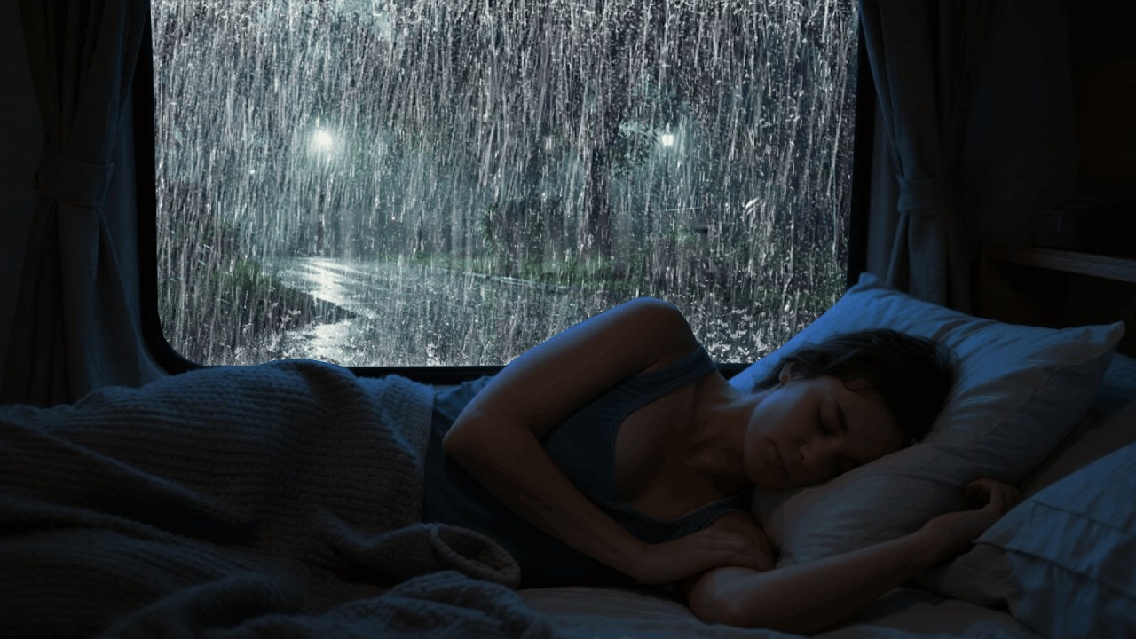 Звуки дождя для сна ⚡ мягкий дождь и тихий гром в уютной машине