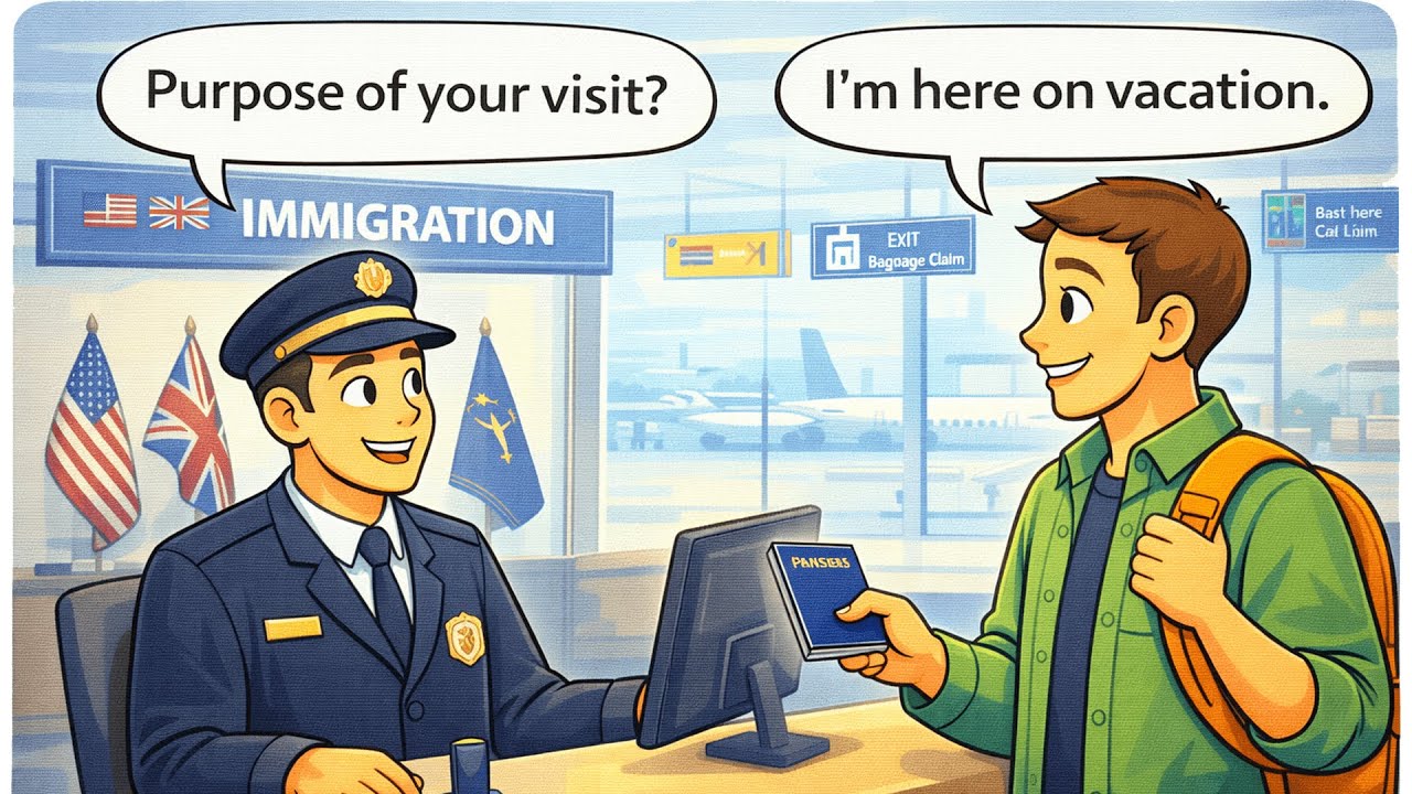 Immigration English Conversation | Real-Life Dialogue | Airport English