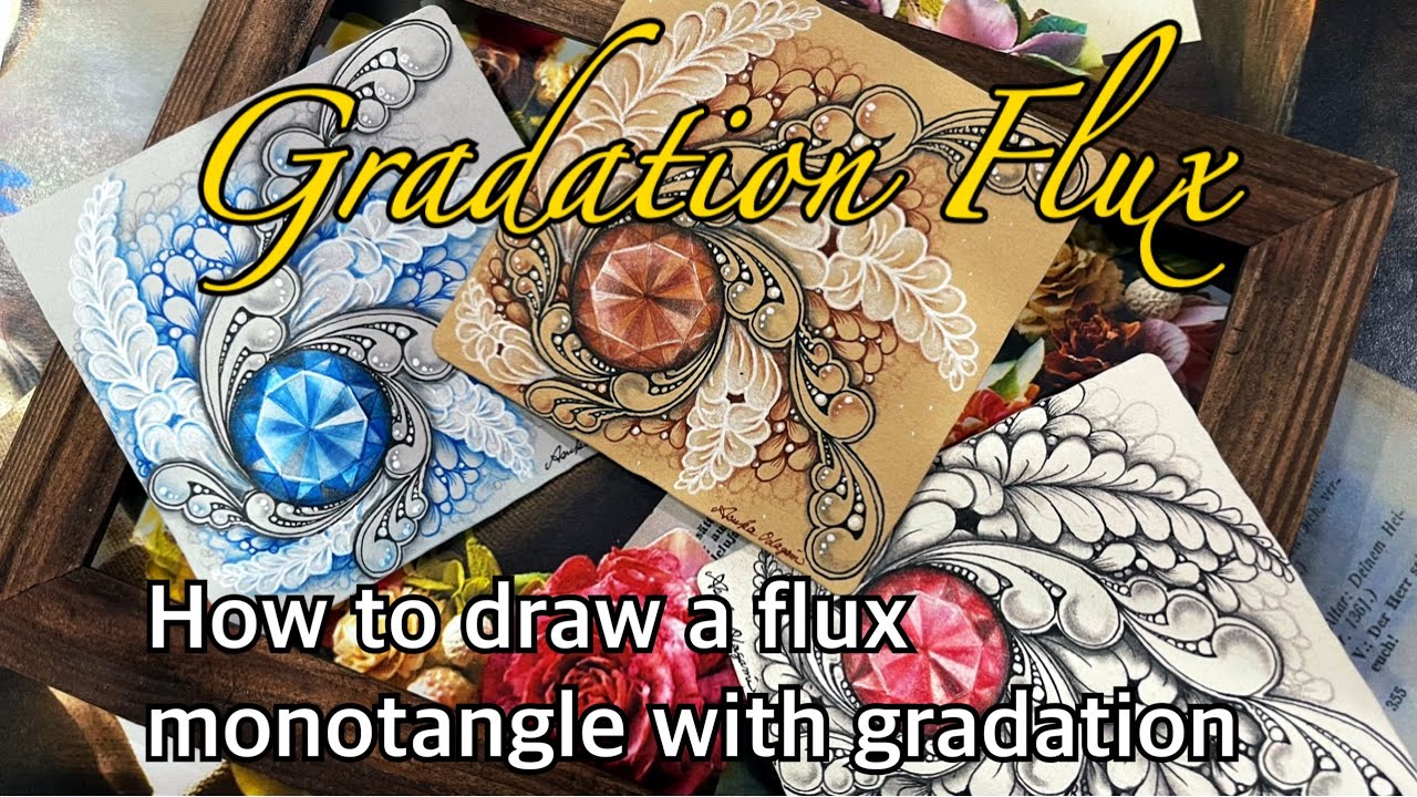 Gradation Flux【Lovelygiraffe Tangle】Zentangle art/ゼンタングル・インスタライブ