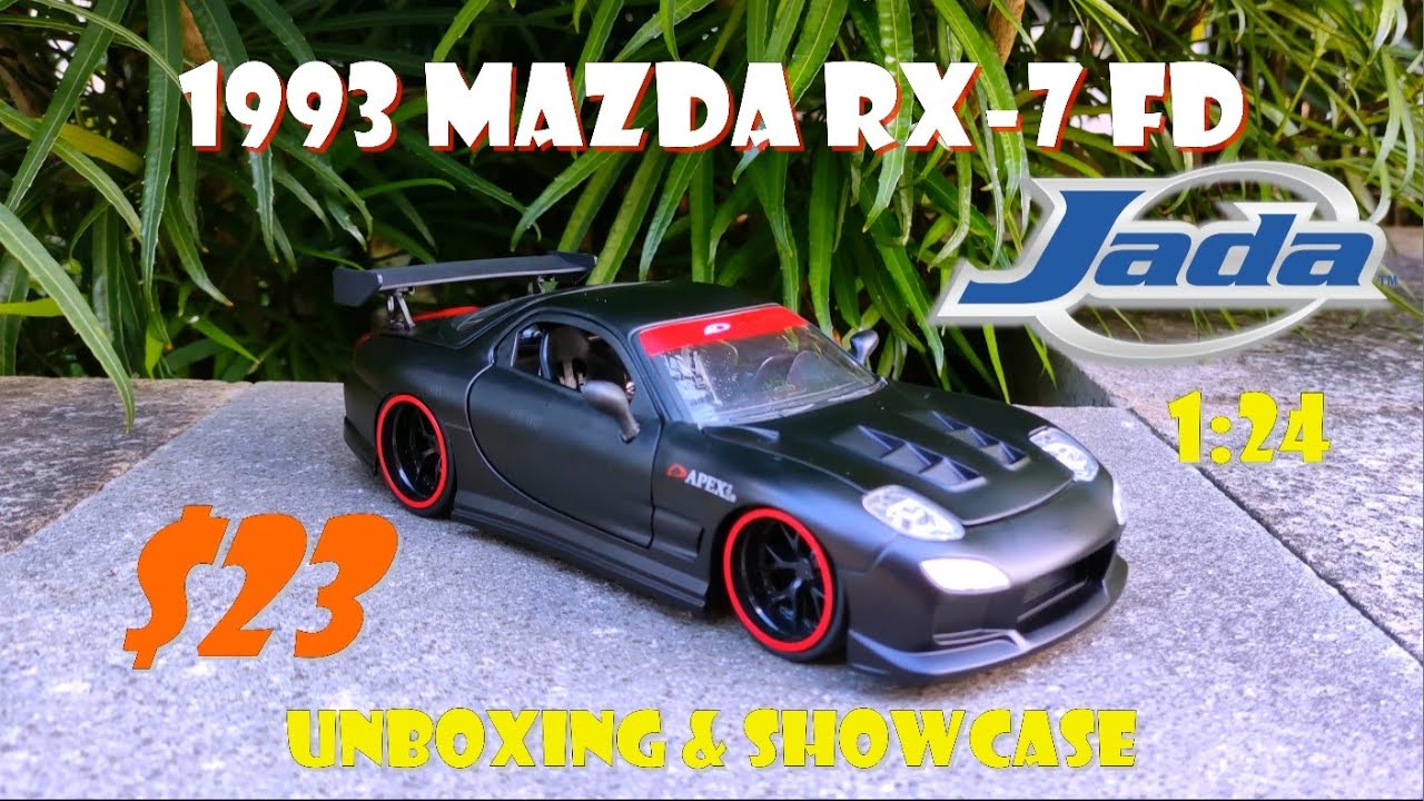 1993 Mazda RX-7 FD Black Matte 1/24 Jada Car - Die-Cast Collection