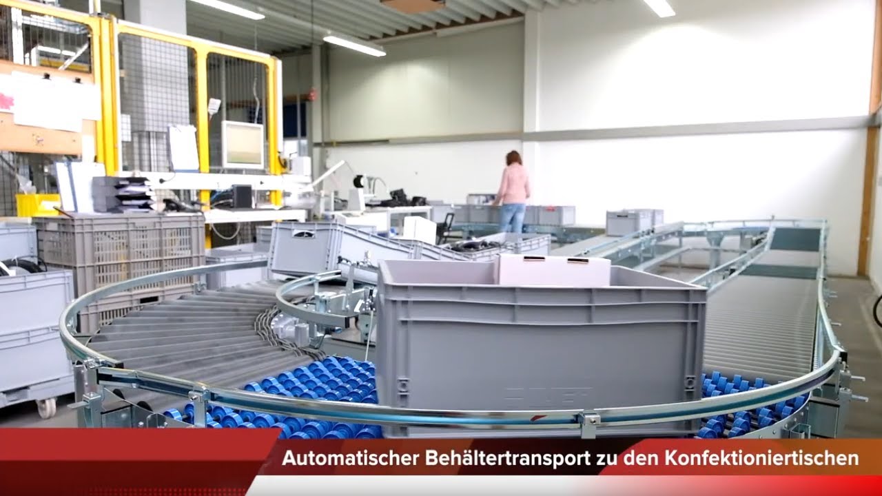 Transport von Beh&auml;ltern auf Rollbahnen von H+D