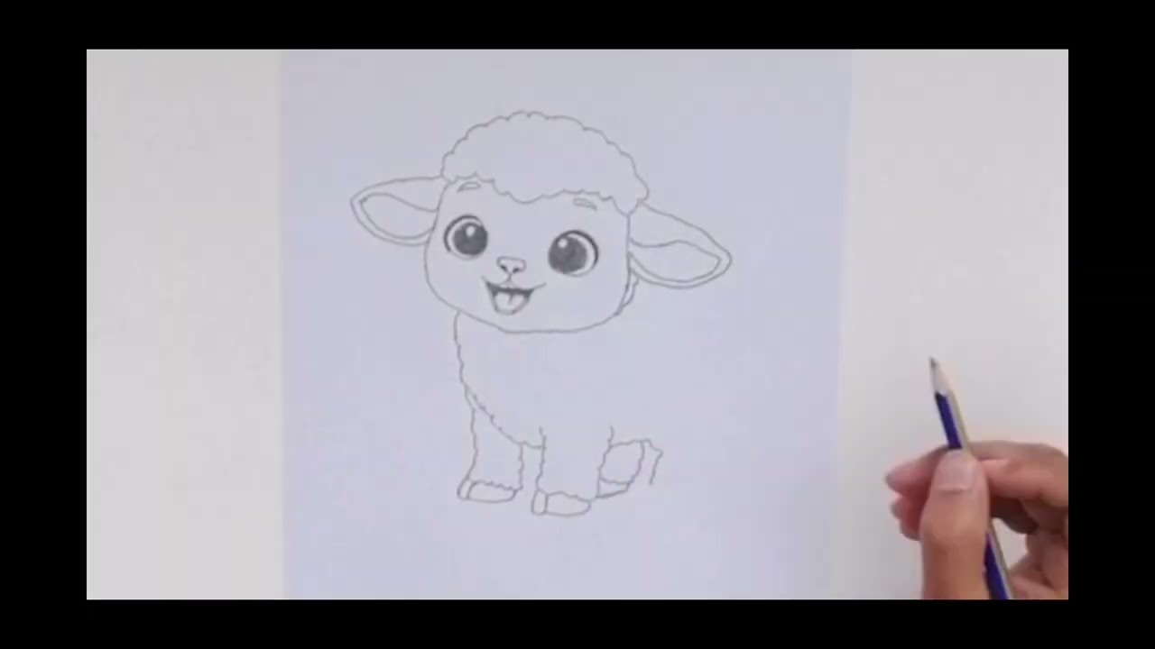 Kolay Sevimli kuzu çizimi 🐑adım adım #çizim#drawing
