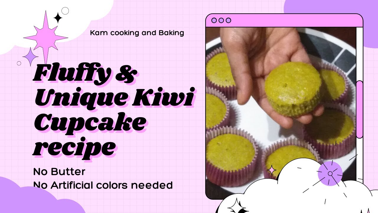 Unique kiwi cupcake using natural colors and flavors | no artificial color needed | kiwi muffins