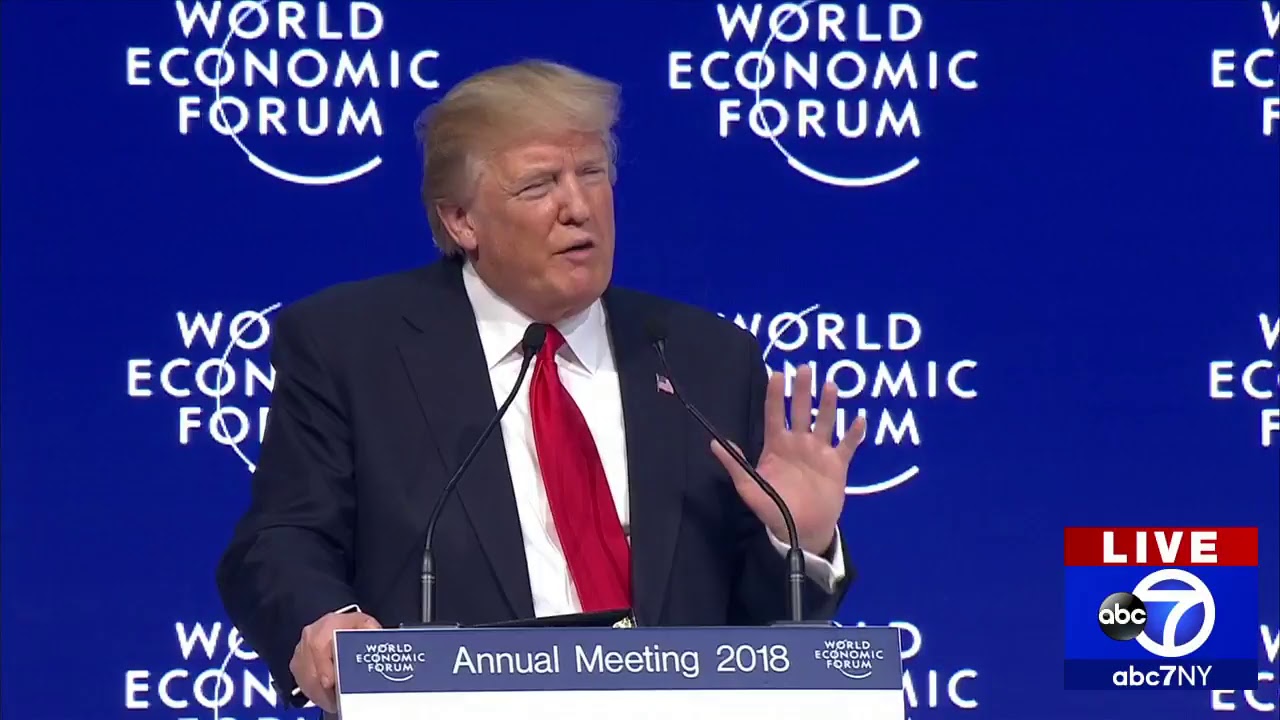 President Trump addresses the World Economic Forum in Davos, Switzerland