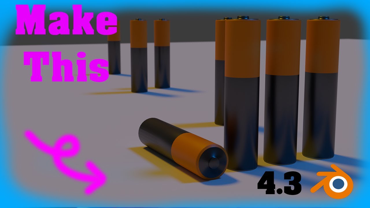 (S:1)(#72) Blender Tutorial: How to make a Battery. Cycles